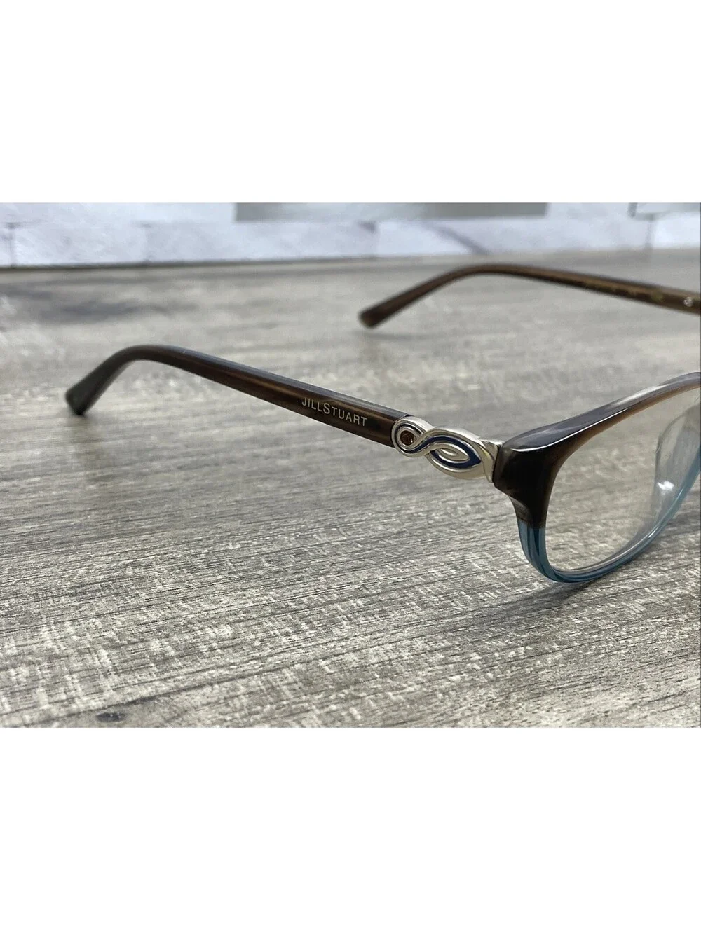 Jill Stuart Eyeglasses Frame JS 317-2 Mocha Swirl/Blue Full Rim 53-16-130 FRAMES